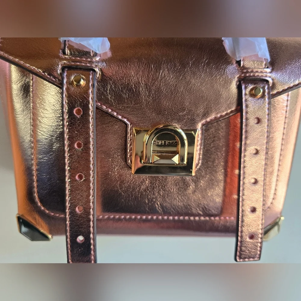 Michael Kors Manhatten Metallic Rose Gold Handbag NWT